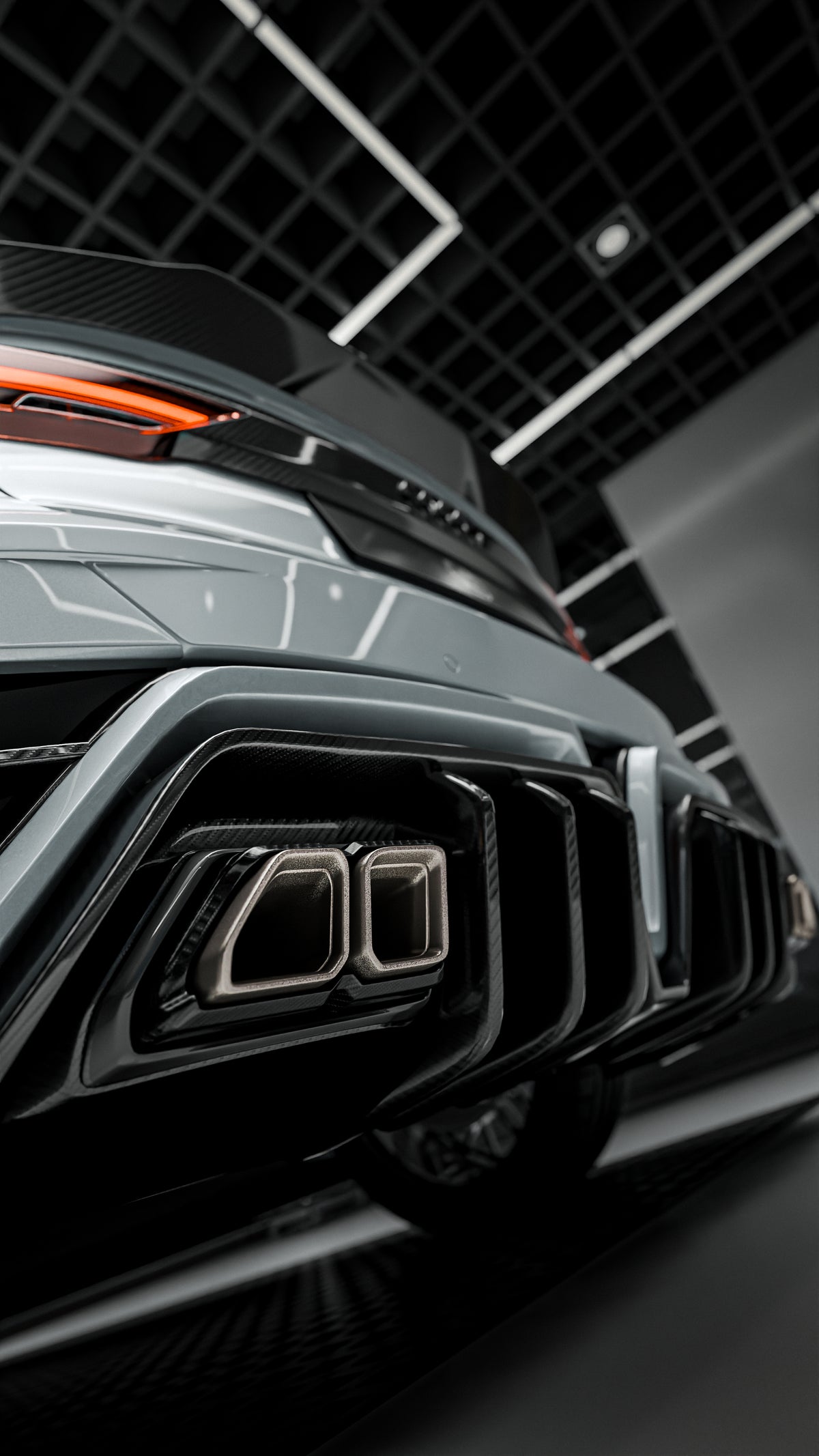 Dryzane Aero Audi Q3 Sportback V2 design render: rear diffuser and exhaust surrounds