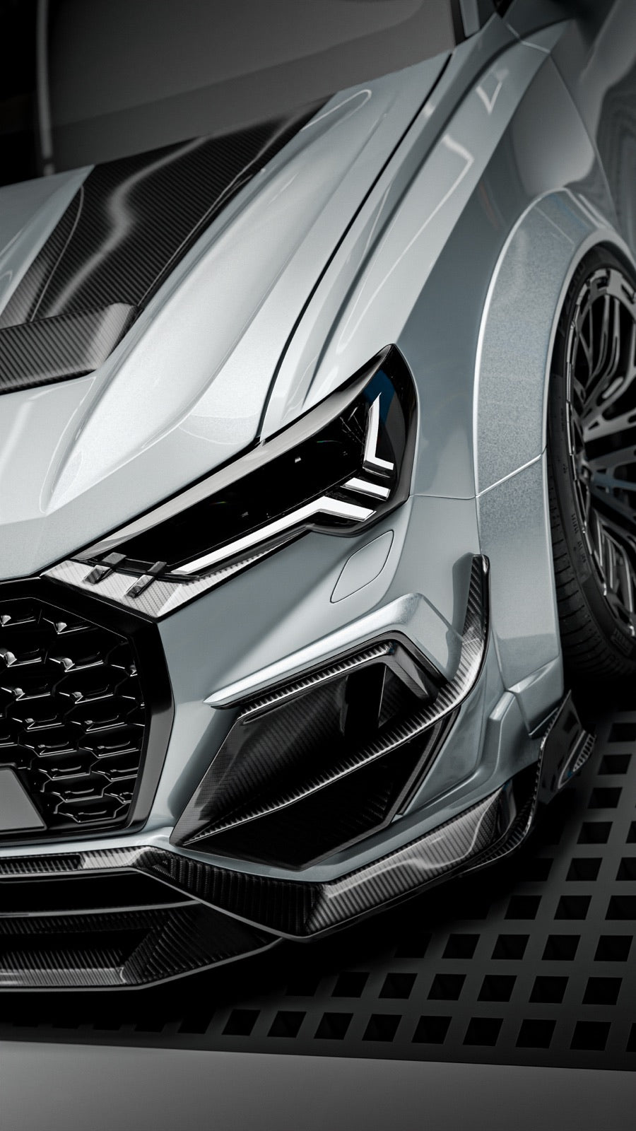 Dryzane Aero Audi Q3 Sportback V2 front bodywork detail render