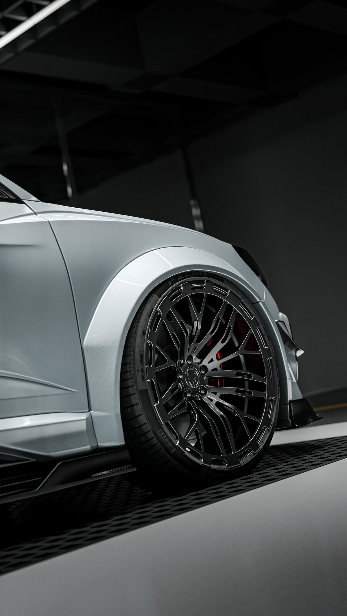 Dryzane Aero Audi Q3 Sportback V2 design render: front wheel and wide fender