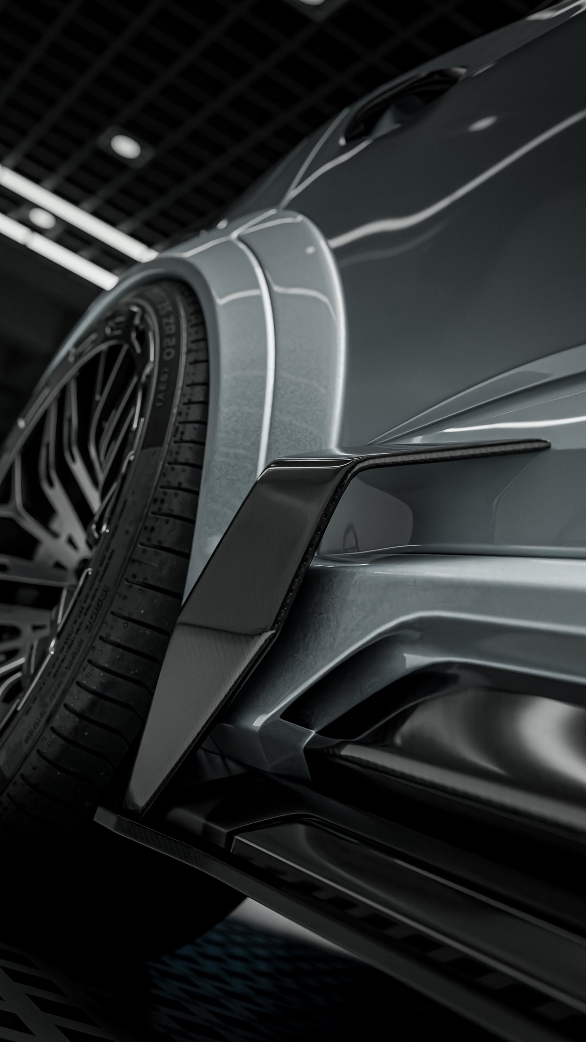 Dryzane Aero Audi Q3 Sportback V2 design render: side skirt profile and wide fender